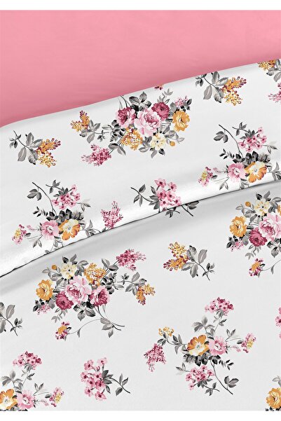 Evim Floret 100% Cotton Double Duvet Cover Set 200X220Cm Mustard Pink