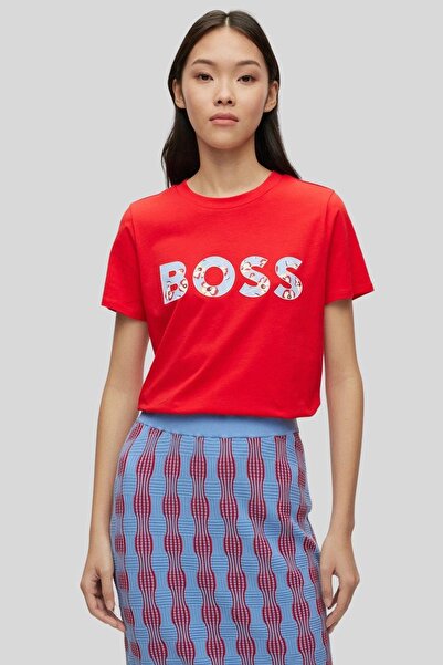 BOSS Kadın Regular Fit Yuvarlak Yaka T-Shirt