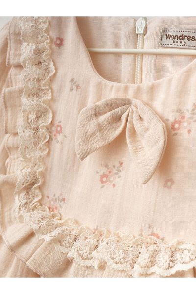 Cherrys Bebek Robe Ruffled Muslin Dress