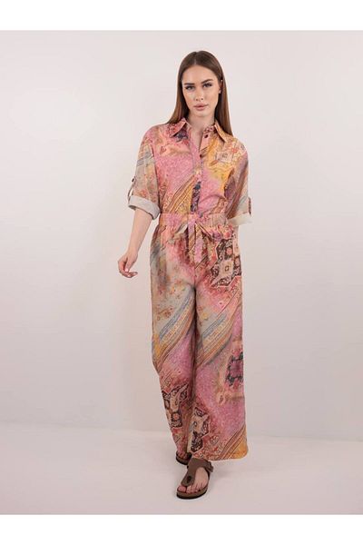 Pulli Collection Tallow Relaxed Pink Yellow Silk Suit