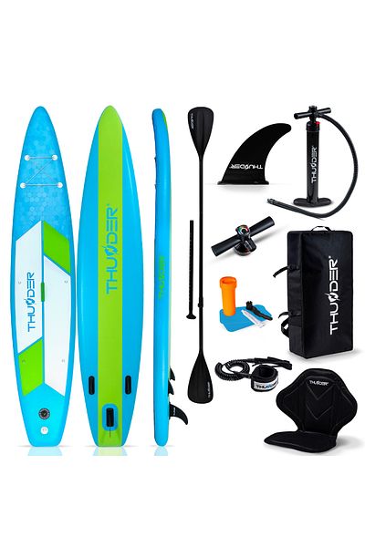 Thunder Placa Sup Gonflabilă Itto, 380x75x15cm, Set Cu Rucsac, Scaun, Pompă, Blue Lagoon