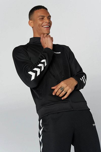 hummel Men's Black Sweatshirt - 921133 -2001 Hmlfalconzo Zip Jacket