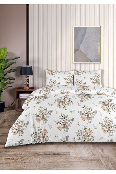 Evim Freesia 100% Cotton Double Duvet Cover Set 200X220Cm Dark Cream