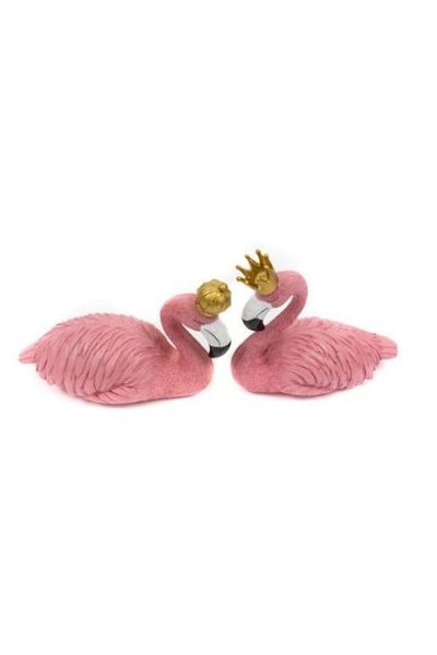 OEM Bibelou Flamingo Rege și Regina, Rășină, 30x13 cm, Roz