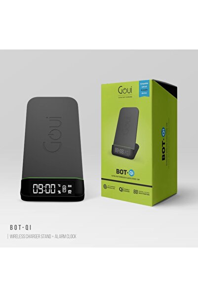 GOUİ قاعدة شحن لاسلكية Joy بقوة 15 وات مع ساعة منبه
