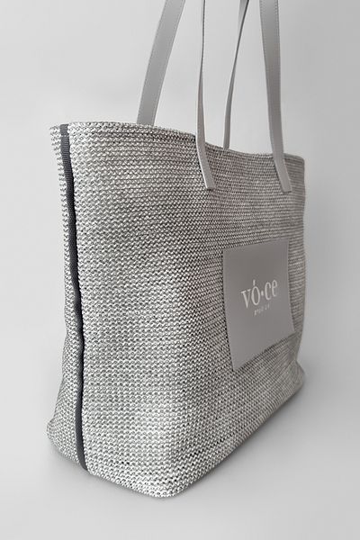 voce studios Straw Bag – Cool Gray