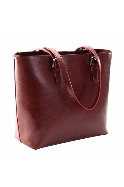 Magazinul de genti Women's genuine leather bag, model 197, shoulder bag, Bordeaux