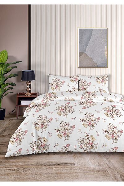 Evim Freesia 100% Cotton Akfil Single Duvet Cover Set 160X220Cm Beige Powder