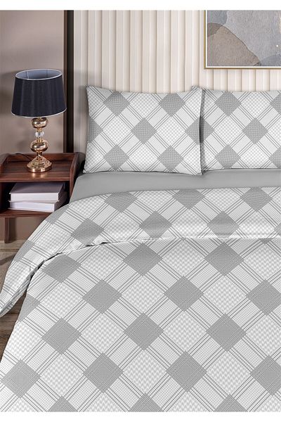 Evim Loren 100% Cotton Akfil Single Duvet Cover Set 160X220Cm Dark Gray-Grey