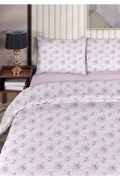 Evim Fulya 100% Cotton Akfil Single Duvet Cover Set 160X220Cm Light Lilac