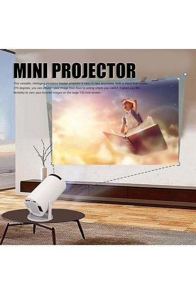 Generic جهاز عرض محمول MUNTAQI 4K مع دوران 270 درجة، يدعم Android 11، وجهاز عرض صغير بدقة 1080 بكسل