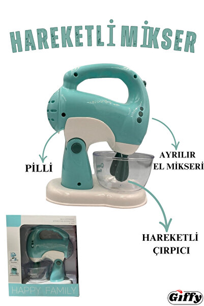 giffy Oyuncak Çırpıcıları Hareketli Ayrılabilir El Mikseri Çırpma Kaseli Pill...