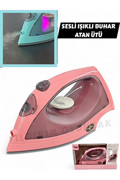 YILDIRIM OYUNCAK Sesli Pilli Işıklı Su Spreyli Buhar Atan 21 cm Oyuncak Ütü -...