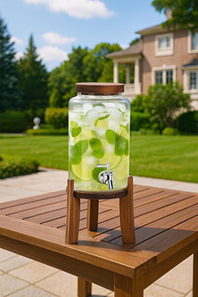 ELZEY HOME Akasya Standlı Meşrubat Sebili 3 Lt Natürel