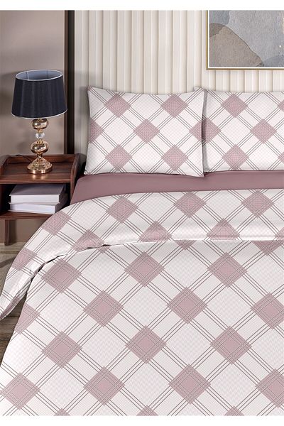 Evim Loren 100% Cotton Double Duvet Cover Set 200X220Cm Lilac Plum
