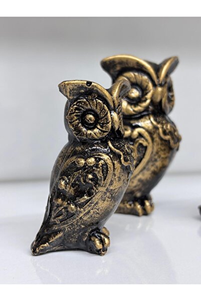 Modernica 3 LÜ DEKORATİF ŞIK TASARIM BAYKUŞ BİBLO ( 9CM-8CM 7CM) HEDİYELİK OF...