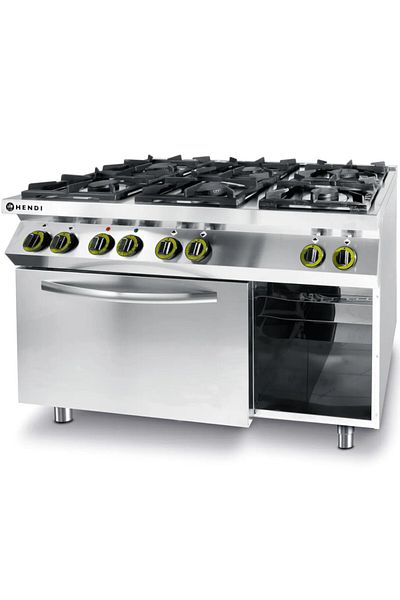 HENDI Kuchnia gazowa 6 palników z piekarnikiem elektrycznym GN1/1 Kitchen Line - 225899