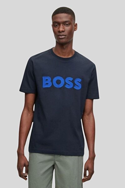 BOSS Erkek Marka Logolu Kısa Kol Yuvarlak Yaka T-Shirt