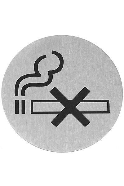HENDI Indicator autoadeziv FUMATUL INTERZIS, oțel inoxidabil, diametru 75 mm - 663639