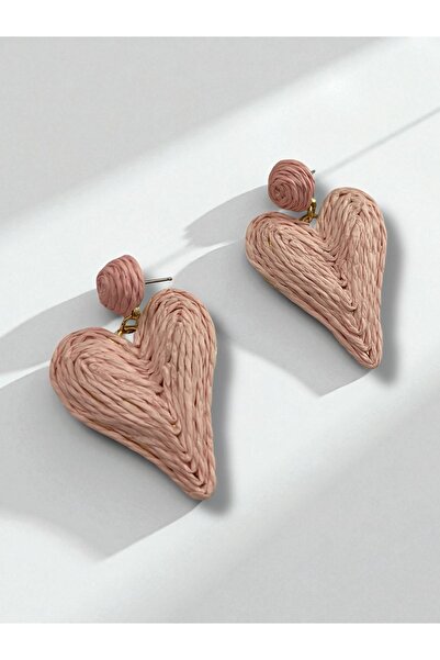 Bo Takı ve Aksesuar Straw Heart Model Dangle Earrings