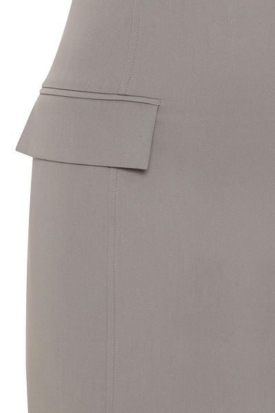 Setre Olive Slim Strap Collar and Pocket Detailed Midi Length Dress