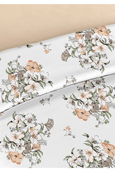 Evim Freesia 100% Cotton Double Duvet Cover Set 200X220Cm Dark Cream