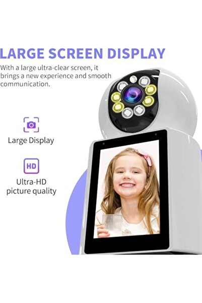 Generic كاميرا مراقبة منزلية بتقنية واي فاي بدقة 4K من MUNTAQI - كاميرا مراقبة داخلية للأطفال والحيوانات الأليفة مع رؤية ليلية وخاصية كشف الحركة