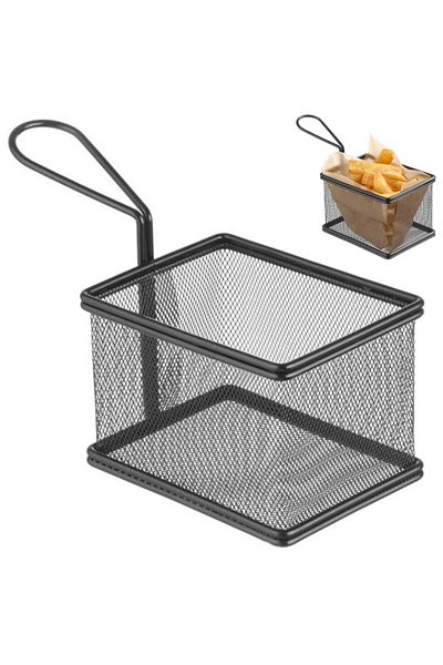 HENDI Koszyk do podawania smażonych przekąsek miniaturowy z uchwytem 125x100x85 mm - 425626
