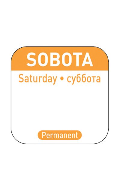 HENDI Naklejki food safety na pojemniki wielokrotnego użytku Sobota PL RU EN 1000 szt. 850121