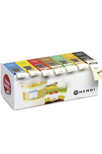 HENDI Zestaw etykiet wielorazowych food safety na każdy dzień tygodnia z podajnikiem - 850305