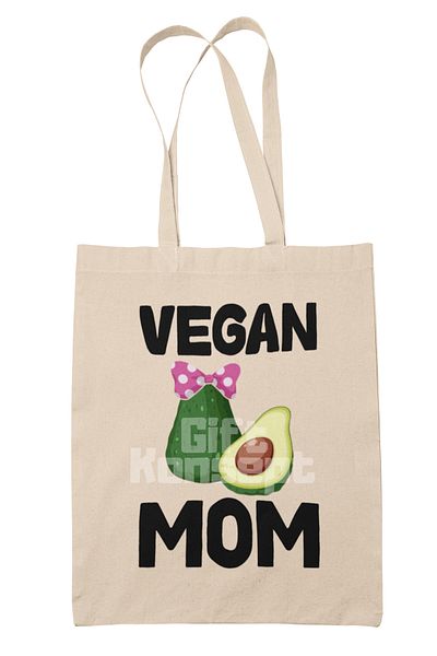 giftkonsept Vegan Mom No:2 Printed Gift Organic Raw Cloth Bag