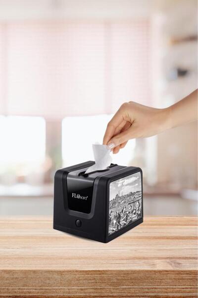 Flosoft Soft Touch Kadife Desen Modern Peçetelik, Dekoratif Peçete Dispenseri Yumuşak Kaplama F268