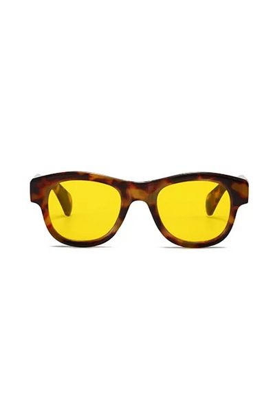Toz Vintage Zileya Leopard Frame Yellow Glass Vintage & Retro Unisex Sunglasses