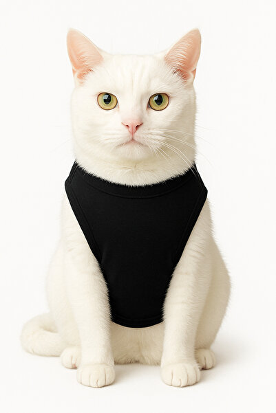 Buddy Store Cat Outfit Clothes Singlet - Denim Tears Printed Black Singlet - Size L