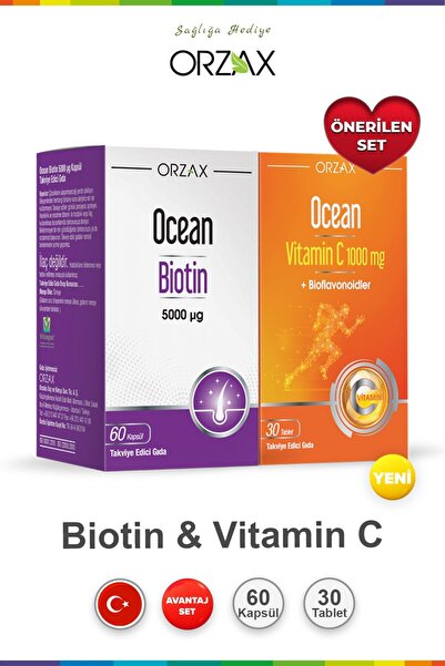 Ocean Biotin 60 Kapsül & Vitamin C 30 Tablet