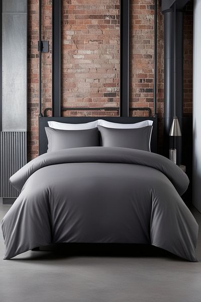 Helen George – 100% Cotton Double Duvet Cover Set |   Gray