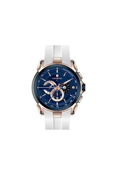 Raymond ساعة يد رجالية كوارتز RYM-83020 - زجاج ياقوتي - هيكل فولاذي وسلك سيليكون - ضمان لمدة عامين