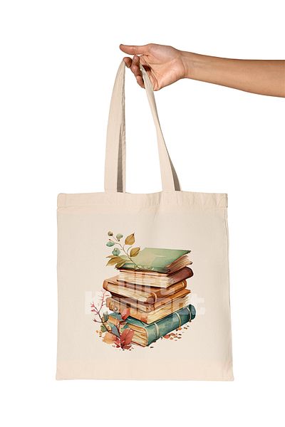 giftkonsept Book Printed Gift Organic Raw Cloth Bag