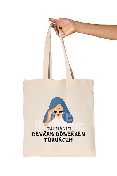 giftkonsept I'M Not Hungry, I'M Waiting Printed Gift Organic Raw Cloth Bag with Drain