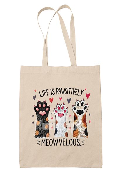 giftkonsept Cat Funny Vintage Humorous Cat Lover Cat Owner Style Printed Gift Organic Raw Cloth Bag