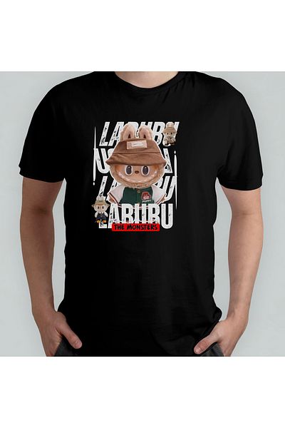 Pixxa Labubu Unisex 100% Cotton Crew Neck T-Shirt Model 3