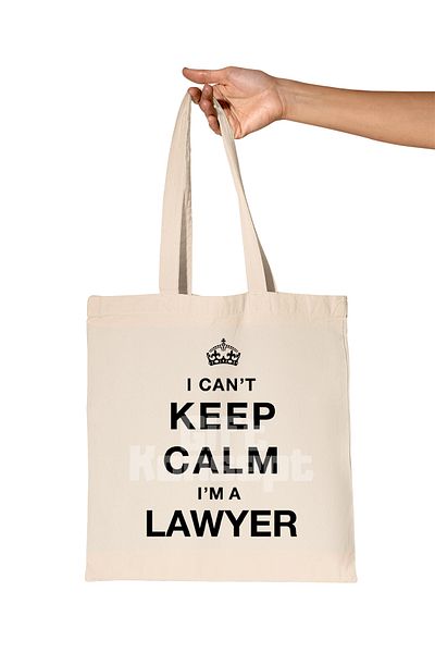 giftkonsept Keep Calm Lawyer Printed Lawyer Gift Organic Raw Cloth Bag