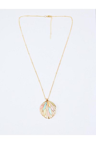 Jimmy Key Adjustable Necklace with Oval Figure and Mixed Enamel Detail