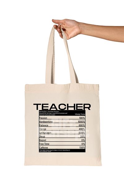 giftkonsept Teacher Printed Teacher's Day Organic Raw Cloth Bag