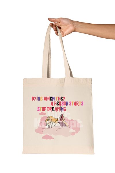 giftkonsept A Person Starts Dying When They Stop Dreaming Printed Gift Organic Raw Cloth Bag