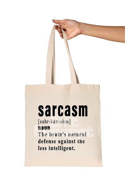 giftkonsept Sarcasm Noun Printed Gift Organic Raw Cloth Bag