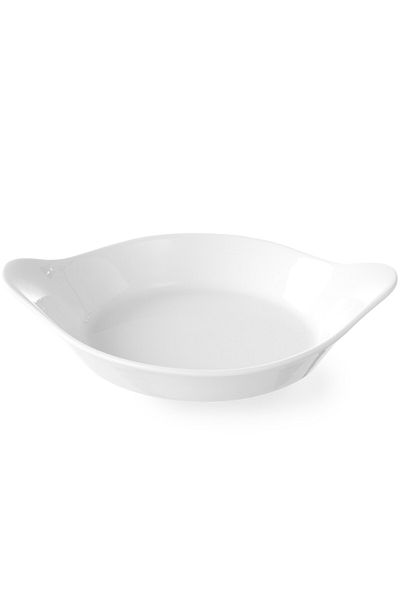HENDI Półmisek do zapiekania okrągły z uchwytami 185x152mm kremowy porcelana - 785904