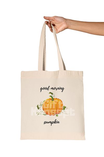 giftkonsept Good Morning Pumpkin Printed Gift Organic Raw Cloth Bag
