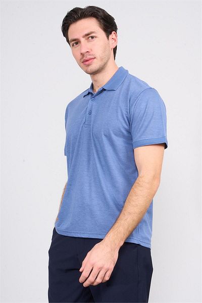 Çetinkaya Chester Polo 3797 Men's Polo Collar 30/1 Pique T-Shirt Indigo