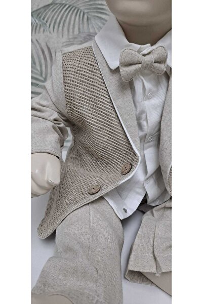 Mymio Fileli Keten Erkek Ceketli Takım